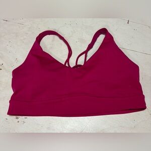 Athleta Sport Bra Solid Crossed Straps - medium Fuchsia